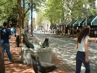 People walking on a street