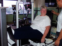 Woman working out at the gym