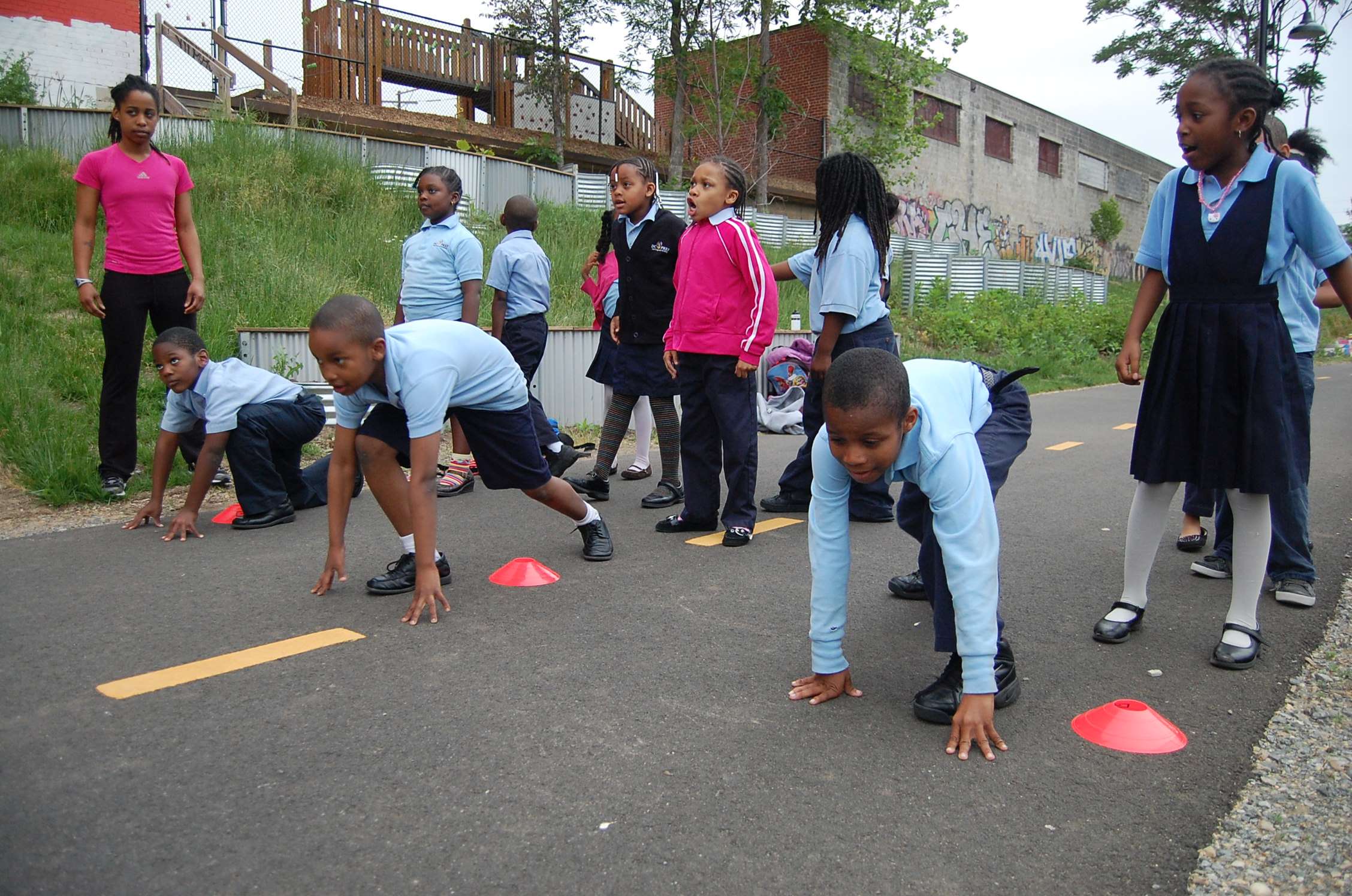 Students from DC Prep get to know their local pathway, the Metropolitan Branch Trail, during a fun afterschool activity organized by the Rails-to-Trails Conservancy earlier this year. Events like this are designed to help make the trail a natural part of the students’ everyday lives.