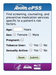 Photo of AHRQ's ePSS widget