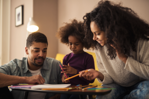 Family reading together