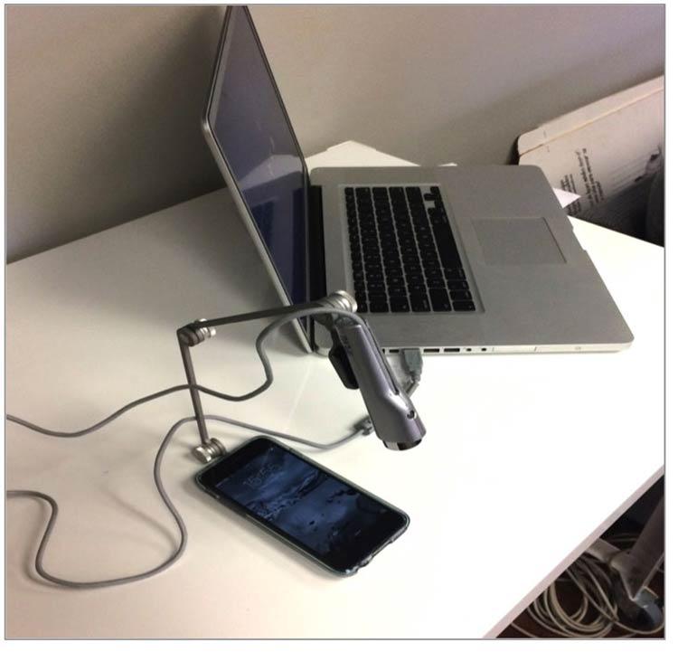 A mobile usability testing setup.