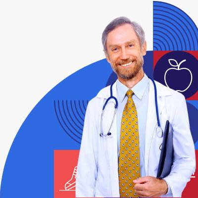 Health care provider smiling.