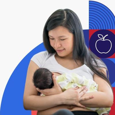 Una madre amamanta a su bebé.