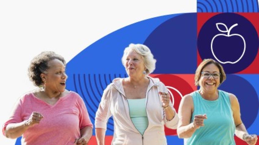 A group of women taking a walk together.